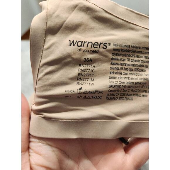 Warner's Women's Cloud 9 Super Soft Wireless Lift Comfort Bra Size 36A Tan - Picture 3 of 3